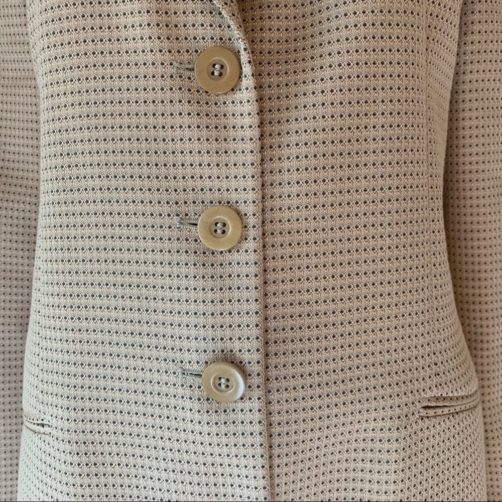 New ZANELLA Amanda Cotton Blend Woven Tan Blazer Made in Italy Career Tailored - Picture 5 of 15